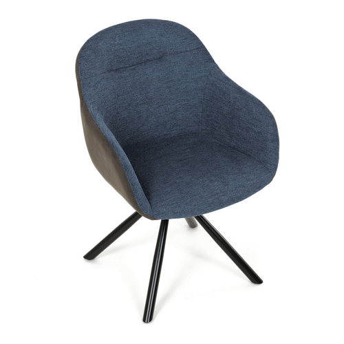 Jídelní židle otočná 180°, modrá, látka, DCH-Y1143 BLUE2