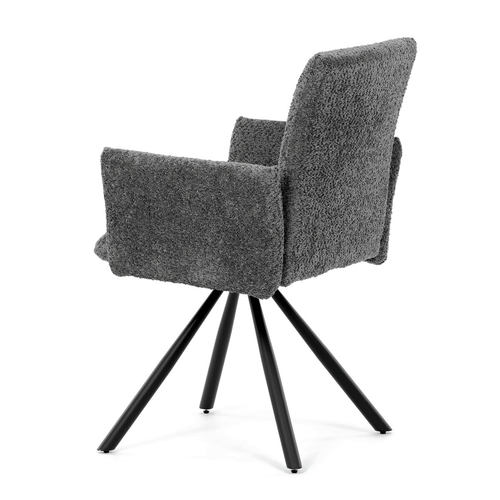 Jídelní židle otočná 180°, šedá, látka bouclé, DCH-W1117 GREY2