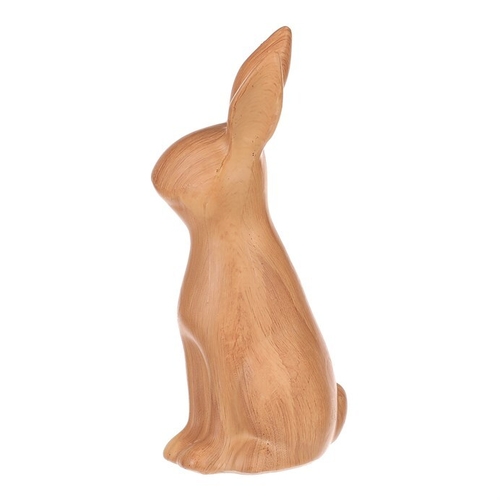 Zajíc - polyresinová figurka, malá, imitace dřeva