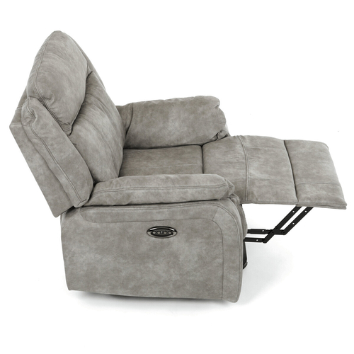 Polohovací křeslo, elektrické zabudované ovládání, šedá, látka vintage, TV-Q8668 GREY3