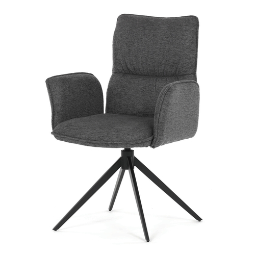 Jídelní židle otočná 360°, šedá, látka, DCH-D1328 GREY2