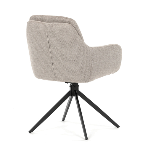 Jídelní židle otočná 180°, béžová, látka, DCH-P3174 LAN2