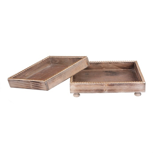 Tác dřevěný - tvar čtverec, přírodní barva, cena za sadu 2 ks