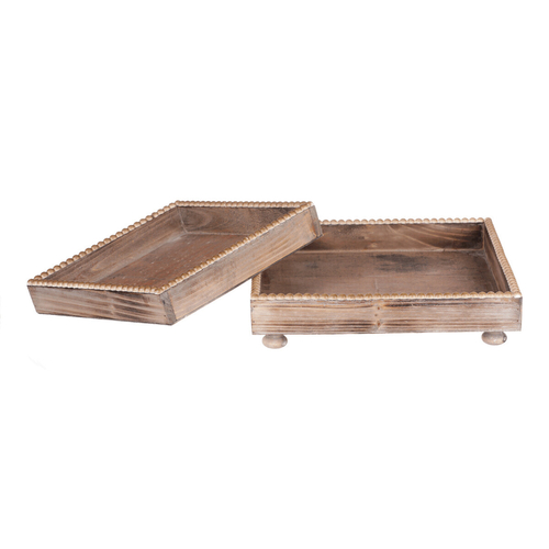 Tác dřevěný - tvar čtverec, přírodní barva, cena za sadu 2 ks