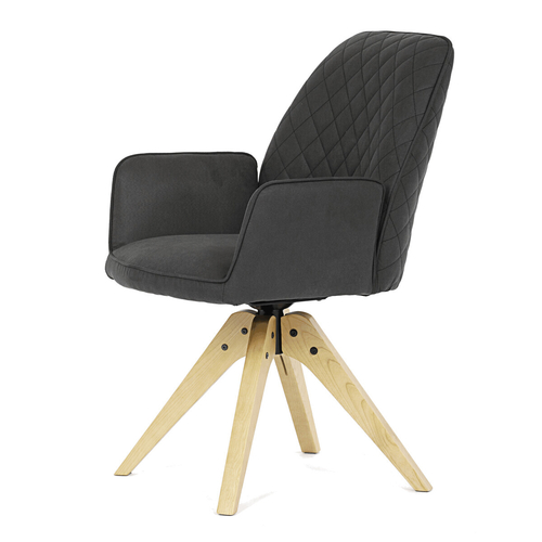 Jídelní židle otočná 180°, černá, látka, HC-539 BK3