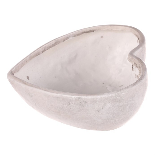 Obal květinový pietní - srdce, polyresin, šedý