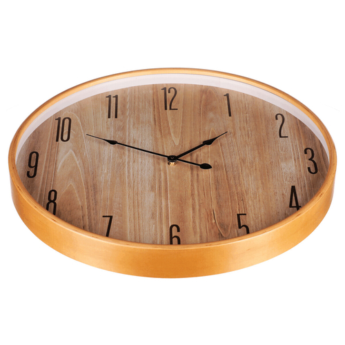 Hodiny nástěnné - pr. 53 cm, MDF a dřevený rám, imitace dýhy