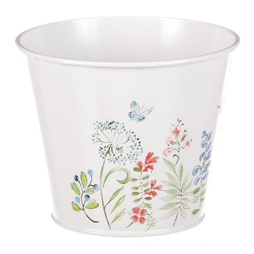 Kovový obal na květiny, květinový design.