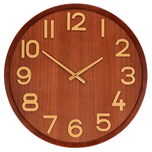 Hodiny nástěnné - pr. 60 cm, dřevo a MDF, imitace dýhy