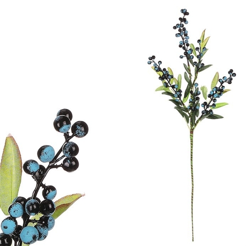 Jeřabiny - umělá větev, modré bobule