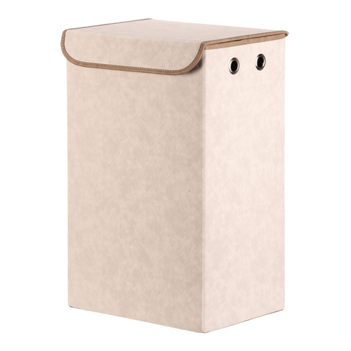 Koš prádelní - látkový s víkem, krémová barva