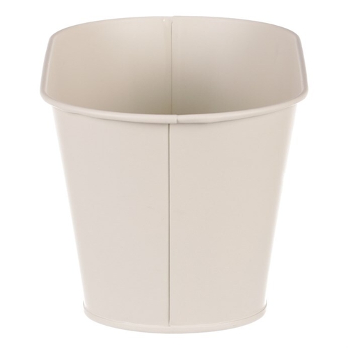 Truhlík kovový - motiv kvetoucího máku, krémový