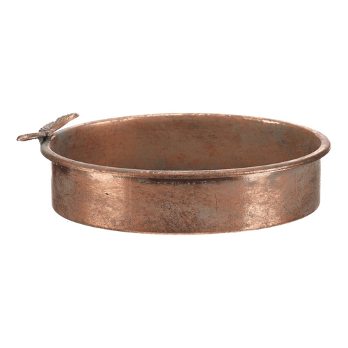 Tác kovový - oválný s motýlem, barva měděná