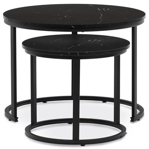 Konferenční stolek 70x70x51cm, mdf, mramor, CT-X7122 BK