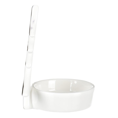Svícen na kónickou svíčku - porcelán, se stromečkem, bílý