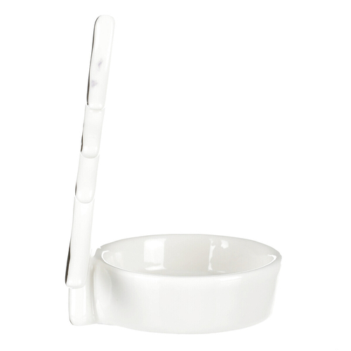 Svícen na kónickou svíčku - porcelán, se stromečkem, bílý