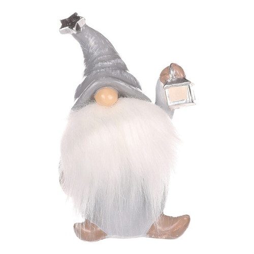 Skřítek - figurka z polyresinu, šedá čepice