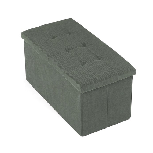 Taburet s úložným prostorem, zelená, manšestrová látka, TAB-472 GRN6