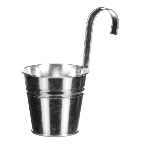 Obal na květiny - na zavěšení, zinkový, barva stříbrná