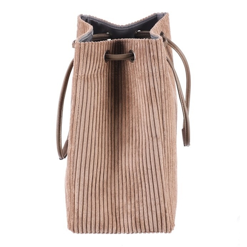 Koš prádelní - manšestr, stahovací, hnědý