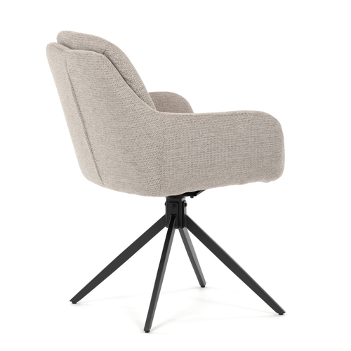 Jídelní židle otočná 180°, béžová, látka, DCH-P3174 LAN2