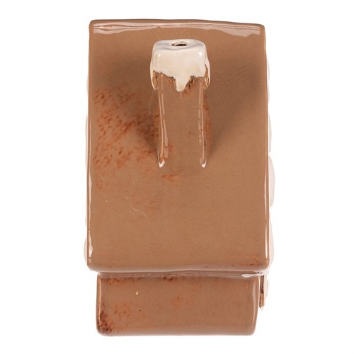 Domeček keramický - na čajovou svíčku, barva hnědá