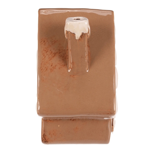 Domeček keramický - na čajovou svíčku, barva hnědá