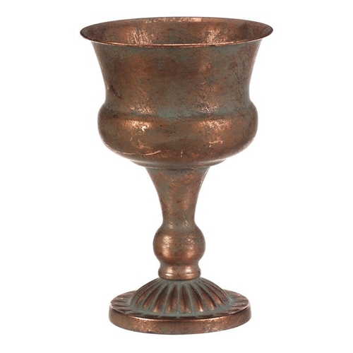 Číše kovová - aranžovací, 25 cm, barva měděná