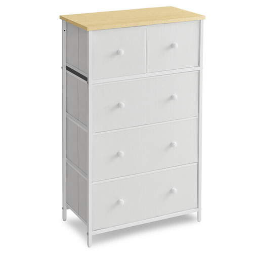 Komoda 56x30x93cm, kov, bílá, AUK-E1051 WT