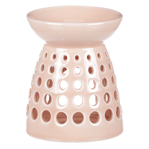 Aromalampa - porcelánová, kulaté otvory, barva meruňková