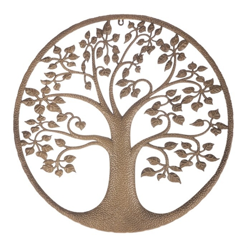 Strom kovový - dekorace na zeď, barva měděná