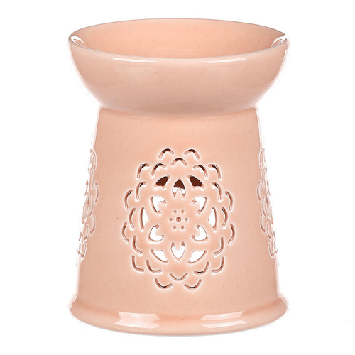 Aromalampa s motivem mandaly, meruňková barva, porcelán