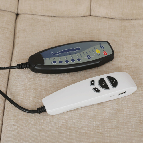 Polohovací křeslo, elektrické kabelové ovládání, béžová, látka, TV-H9727 CRM2