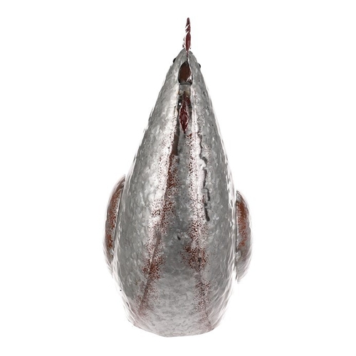 Slepice - kovová dekorace, barva stříbrná