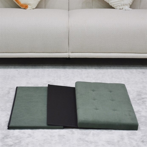 Taburet s úložným prostorem, zelená, manšestrová látka, TAB-472 GRN6