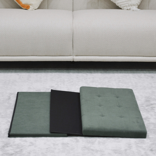 Taburet s úložným prostorem, zelená, manšestrová látka, TAB-472 GRN6