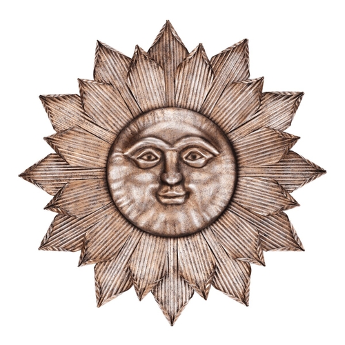 Slunce - kovová nástěnná dekorace, šedá