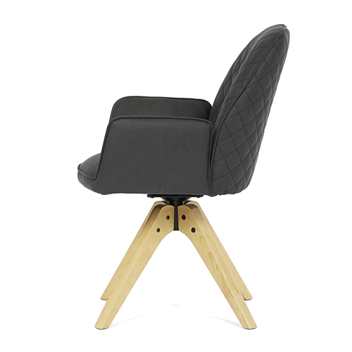 Jídelní židle otočná 180°, černá, látka, HC-539 BK3