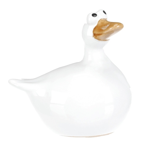 Kachna - keramická figurka, bílá, cena za 1 ks