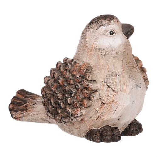 Ptáček - keramická figurka, barva hnědá