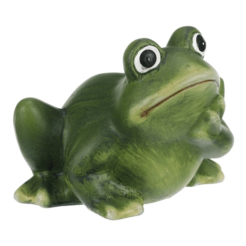 Žába - keramická figurka, vel. M, zelená