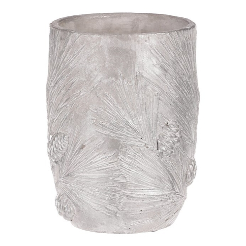 Váza betonová - vzor borovice, barva stříbrná