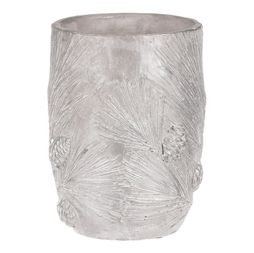 Váza betonová - vzor borovice, barva stříbrná