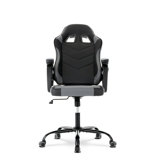 Herní křeslo, houpací mechanismus, šedá ekokůže, KA-L626 GREY