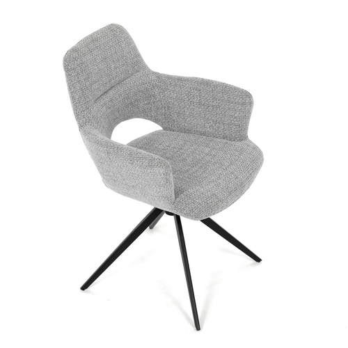 Jídelní židle otočná 360°, šedá, látka, DCH-D1320 GREY2