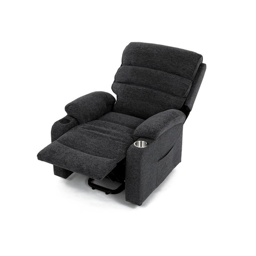 Polohovací křeslo, elektrické kabelové ovládání, šedá, látka, TV-S8348 GREY2