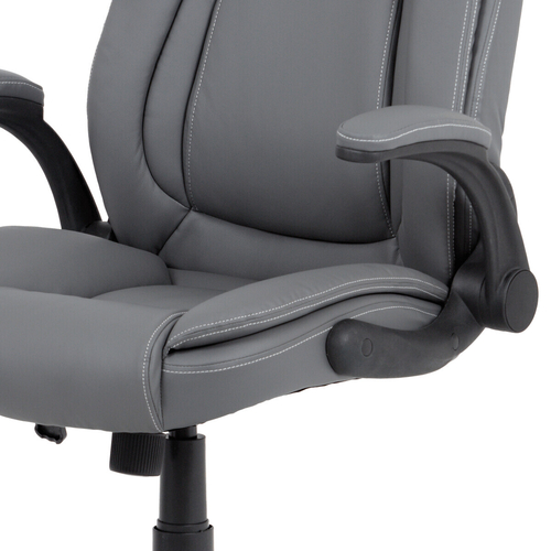 Kancelářské křeslo, houpací mechanismus, šedá ekokůže, KA-G301 GREY