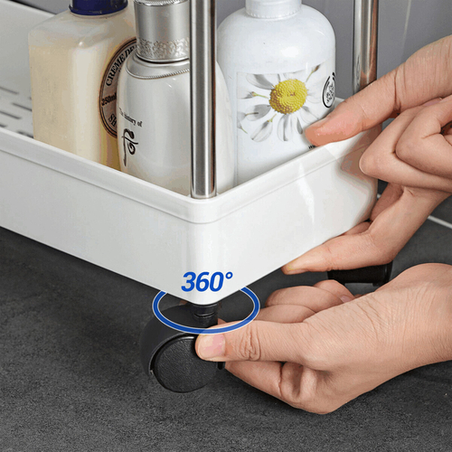 Pojízdný úložný vozík, plast, šedá, APV-E1008 WT