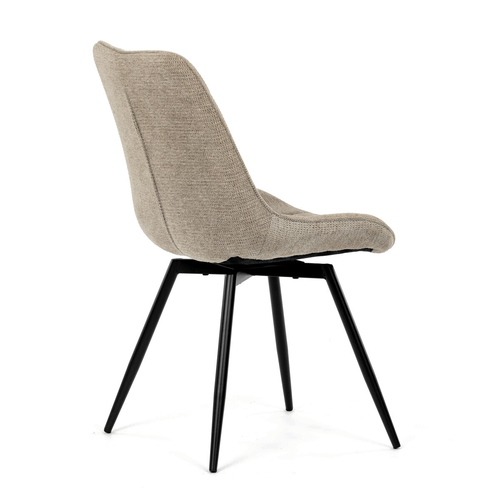 Jídelní židle otočná 180°, hnědá, látka, HC-T1130 CAP2