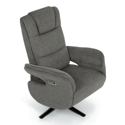 Polohovací křeslo, elektrické zabudované ovládání, funkce zero gravity, šedá, látka, TV-C5590 GREY2